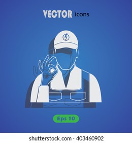 Electrician simple vector icon 