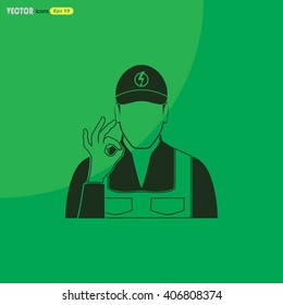 Electrician simple vector icon 