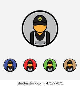Electrician simple vector icon. Flat style for web and mobile