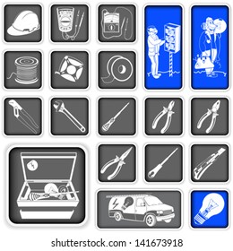 electrician squared icons