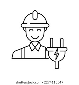 Electrician Technician Engineer icon design. isolated on white background. vector illustration
