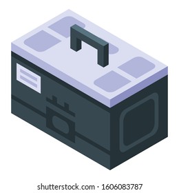 Electrician tool box icon. Isometric of electrician tool box vector icon for web design isolated on white background