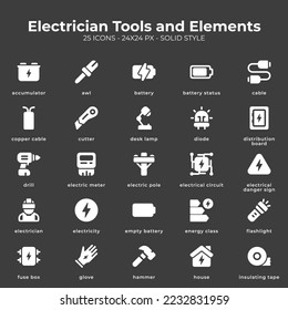 Electrician Tools and Elements Icon Pack