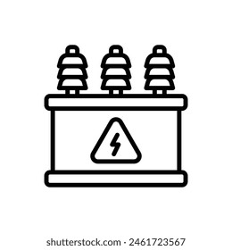 Ilustración vectorial de iconos llenos de transformador eléctrico