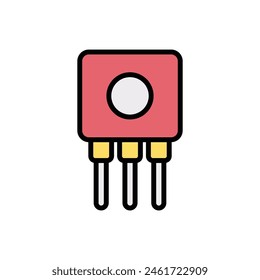Electrician Transistor Icon Vector Illustration