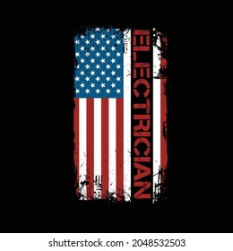 Electrician T-shirt design for Electrician profession