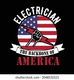 Electrician T-shirt design for Electrician profession