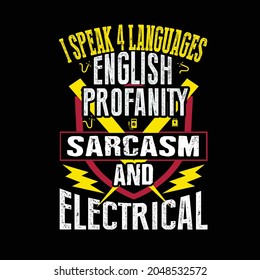 Electrician T-shirt design for Electrician profession