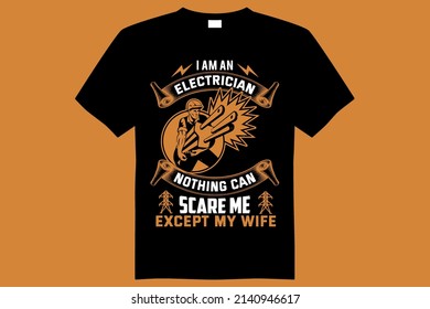 electrician t-shirt design vector file