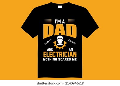 electrician t-shirt design vector file