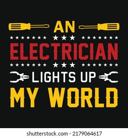 Electrician tshirt design vector illustration
