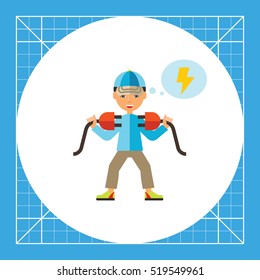 Electrician with Two Plugs Icon