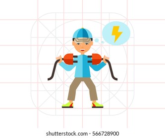 Electrician with Two Plugs Icon