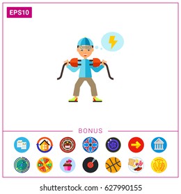 Electrician with Two Plugs Icon