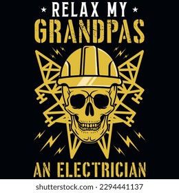 Electrician typography or graphics tshirt design 