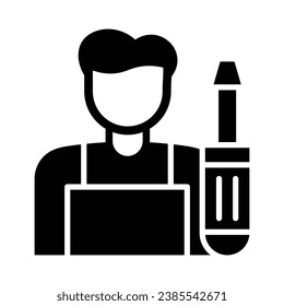 Electrician Vector Glyph Icon For Personal And Commercial Use.
