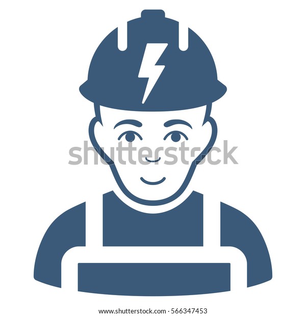 Electrician Vector Icon Flat Blue Symbol Stock Vector (Royalty Free