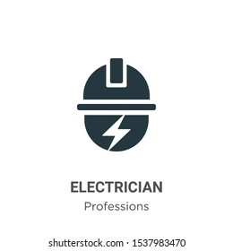 Electrician vector icon on white background. Flat vector electrician icon symbol sign from modern professions collection for mobile concept and web apps design.