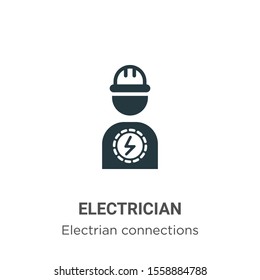Electrician vector icon on white background. Flat vector electrician icon symbol sign from modern electrian connections collection for mobile concept and web apps design.