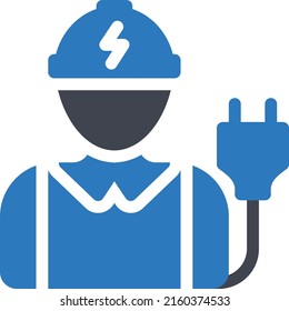 electrician Vector illustration on a transparent background. Premium quality symmbols. Glyphs vector icons for concept and graphic design.