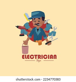 Plantilla de logotipo de mascota vector eléctrico. 