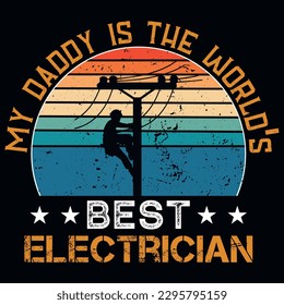 Electrician vintages tshirt design vector design 