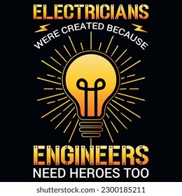 Electrician wife or husband typography or graphics tshirt design 