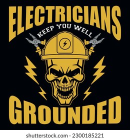 Electrician wife or husband typography or graphics tshirt design 