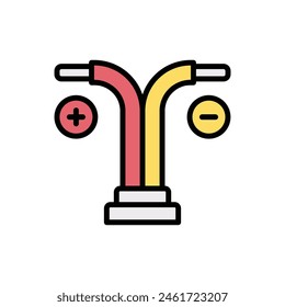 Electrician Wires Icon Vector Illustration
