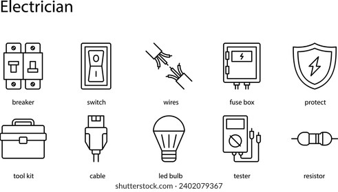 Los electricistas trabajan con una variedad de componentes eléctricos, incluyendo cableado, disyuntores, interruptores y otros dispositivos.