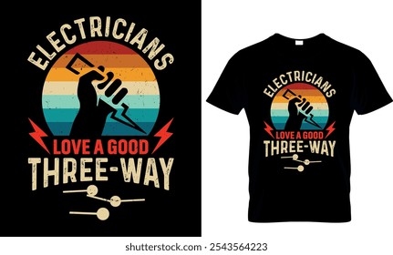 eletricistas adoram um bom eletricista de três vias t shirt design