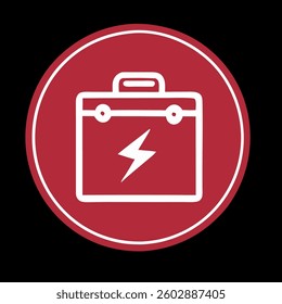 electrician's suitcase icon vector illustration