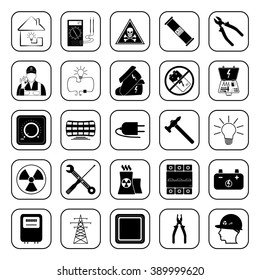 Electricity 25 icons set for web and mobile 