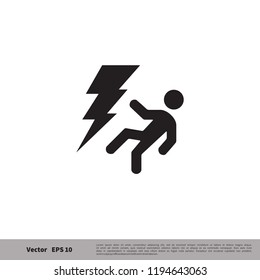 electricity accident icon sign vector logo template