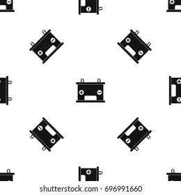Electricity accumulator battery pattern repeat seamless in black color for any design. Vector geometric illustration