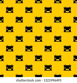 Electricity accumulator battery pattern seamless vector repeat geometric yellow for any design
