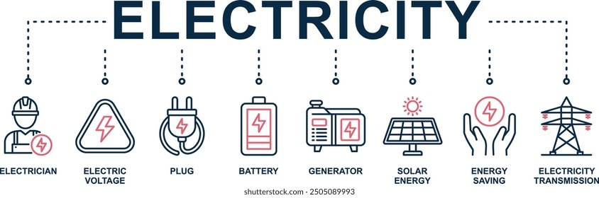 Electricity banner web icon vector illustration concept with icon