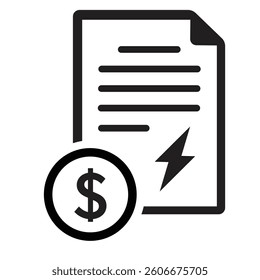 Electricity bill icon. Energy price. Vector icon isolated on white background