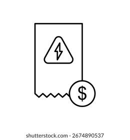Stromrechnung Symbol, einfache flache Stil, Vektorgrafik, Symbol, Design-Logo-Vorlage Piktogramm für ui oder ux einzeln auf weiß für mobile App, bearbeitbar