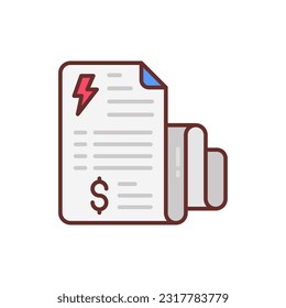 Electricity Bill icon in vector. Illustration