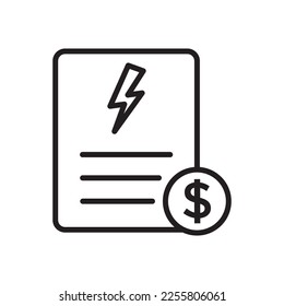 Electricity bill pixel perfect linear icon