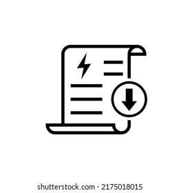 Electricity bill reduce icon. Clipart image isolated on white background