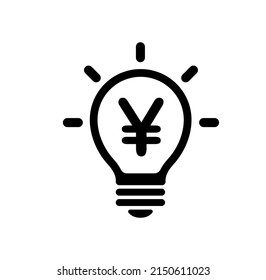 Electricity bill , utility bill vector icon illustration ( JPY, japanese yen )