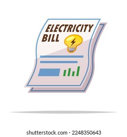 Electricity bill vector isolated illustration