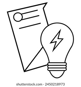 Ilustración aislada de Vector de factura de electricidad