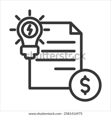 Electricity Bills Icon Vector Illustration Outline