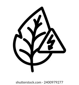 electricity biomass energy line icon vector. electricity biomass energy sign. isolated contour symbol black illustration