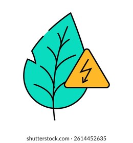 electricity biomass energy line icon vector. electricity biomass energy sign. isolated symbol illustration
