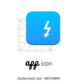 Electricity Blue Mobile App UI/UX Button Corporate Logo / Icon Design
