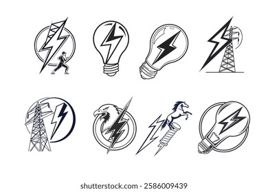 electricity bolt minimalist logo evolution trans.eps